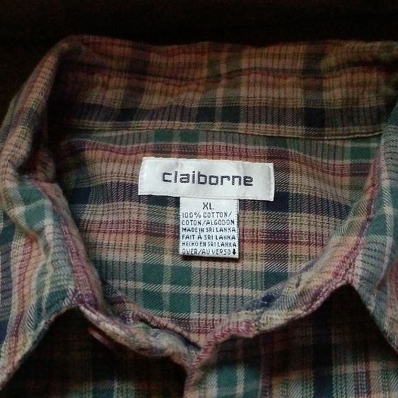 <CLAIBORNE> Men's Plaid Button Down Shirt - XL - Picture 5 of 8